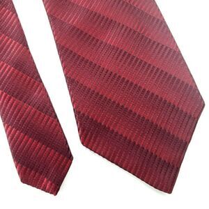 Savile‎ Row Red Striped Woven Silk Tie Classic